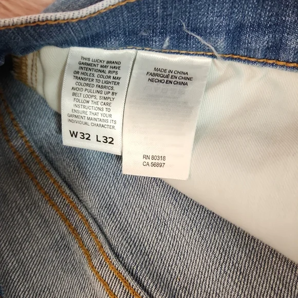 Lucky Brand 121 Slim Straight Distressed Jeans